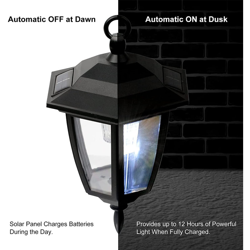 Glaustoncn 34 Inch Solar Hanging Lights, Shepherd Hook Lights With 2